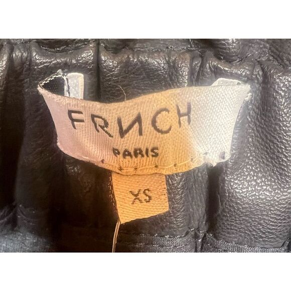 FRNCH Paris Black PU Leather Paperbag Waist Short NWT Size XS - Picture 3 of 5